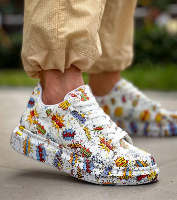 KB-X500 Seykom Beyaz Boom Bağcıklı Günlük Erkek Ayakkabı