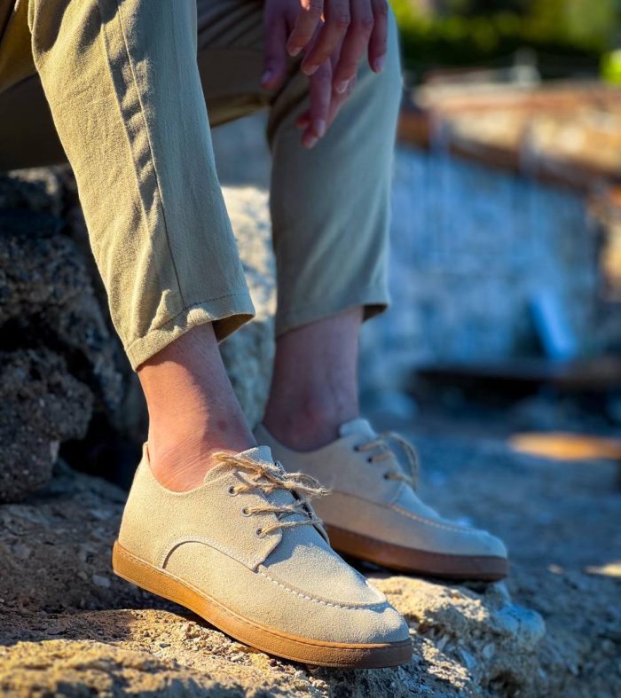 KB-X5 Seykom Bej Süet Bağcıklı Günlük Erkek Ayakkabı