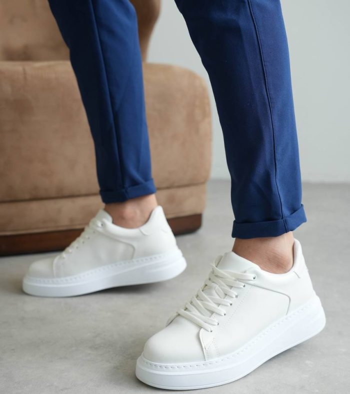 KB-B2 Seykom Beyaz Cilt Günlük Erkek Ayakkabı