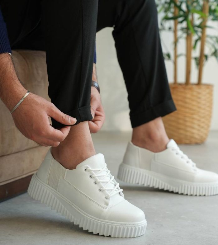 KB-X516 Seykom Beyaz Cilt Günlük Erkek Ayakkabı