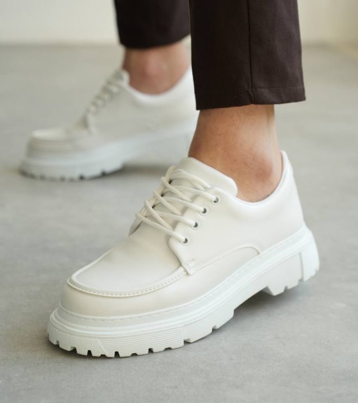 KB-X6 Seykom Beyaz Cilt Günlük Erkek Ayakkabı