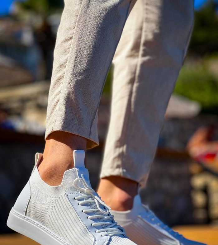 KB-112 Seykom Beyaz Triko Bağcıklı Günlük Erkek Ayakkabı