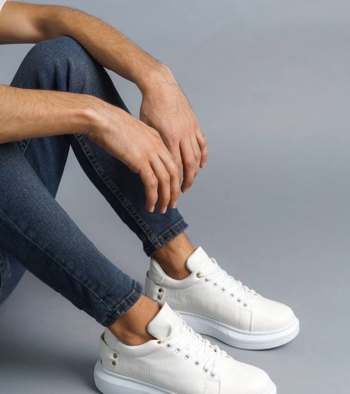 KB047  Beyaz Crocodile Günlük Erkek  Ayakkabı