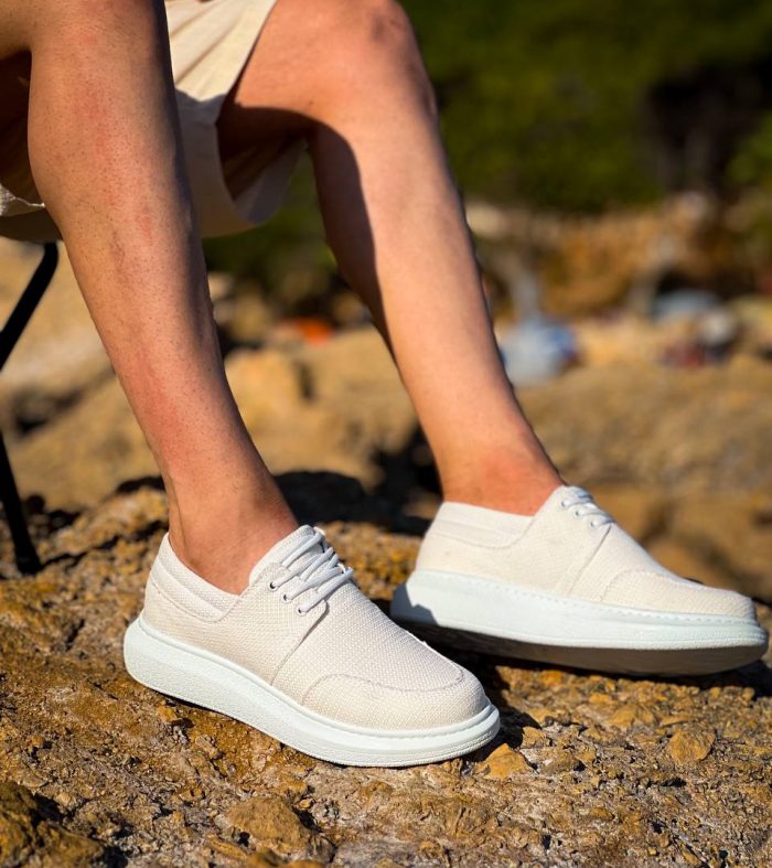 KB-042 Seykom Bağcıklı Beyaz Günlük Erkek Ayakkabı