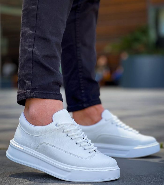 KB-005 Seykom Beyaz Cilt Bağcıklı Günlük Erkek Ayakkabı