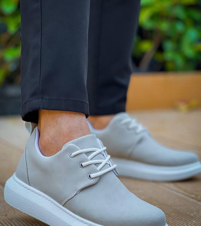 KB-003 Seykom Gri Süet Bağcıklı Günlük Erkek Ayakkabı