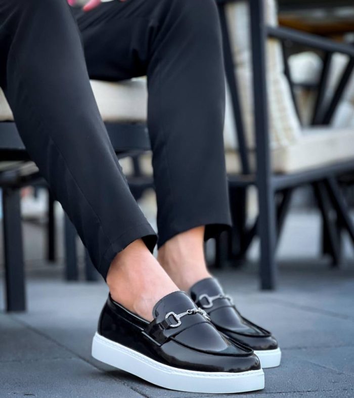 KB-027 Seykom Bağcıksız Siyah Rugan G Günlük Erkek Ayakkabı