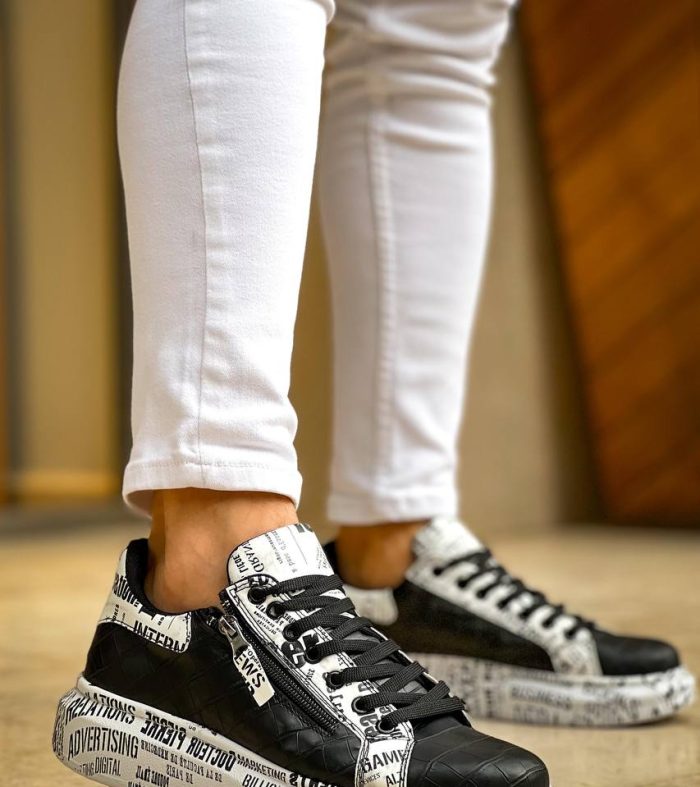 KB-02 Seykom Bağcıklı Crocodile Siyah Gazete Günlük Erkek Ayakkabı