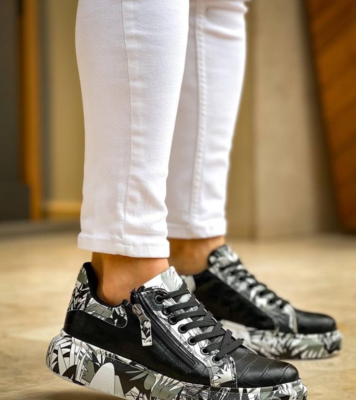 KB-02 Seykom Bağcıklı Crocodile Siyah Siyah Günlük Erkek Ayakkabı