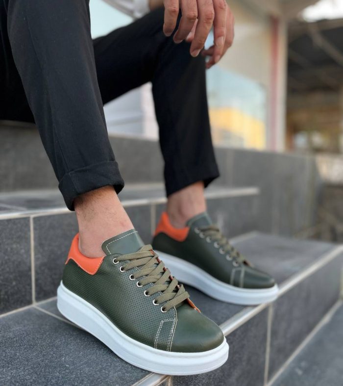 KB-DX3 Seykom Haki Deri Günlük Erkek Ayakkabı