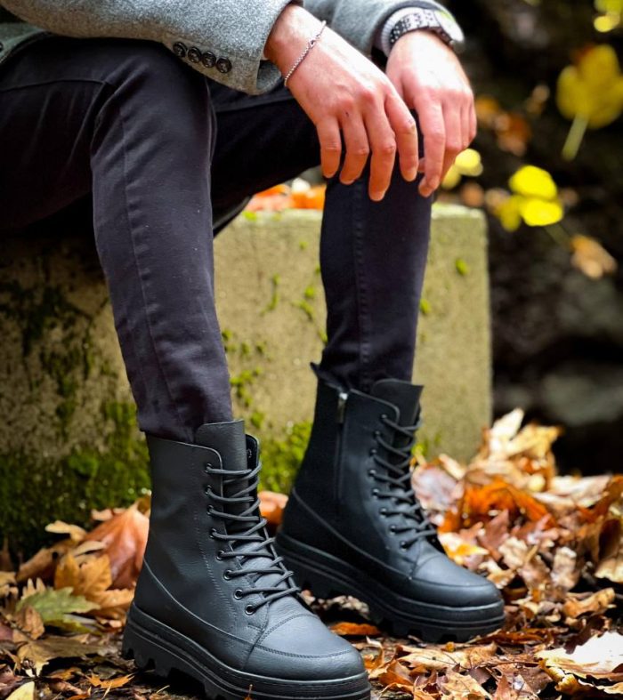 KB-0993 Seykom Siyah Cilt Siyah Yüksek Taban Postal Bot