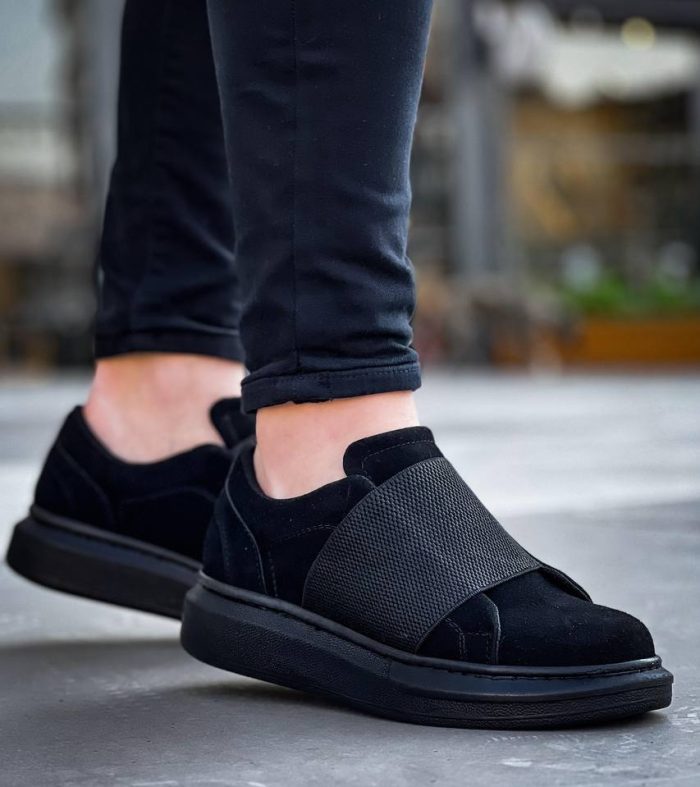 KB-040  Siyah Süet Siyah Taban  Lastikli  Günlük Erkek  Ayakkabı