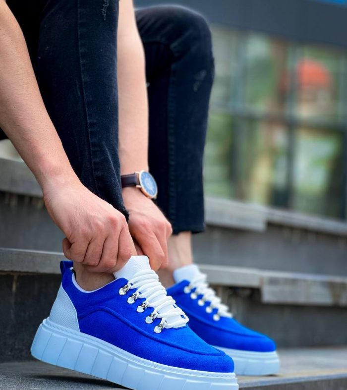 KB-X10 Seykom Sax Süet Beyaz Yüksek Taban Günlük Spor Ayakkabı