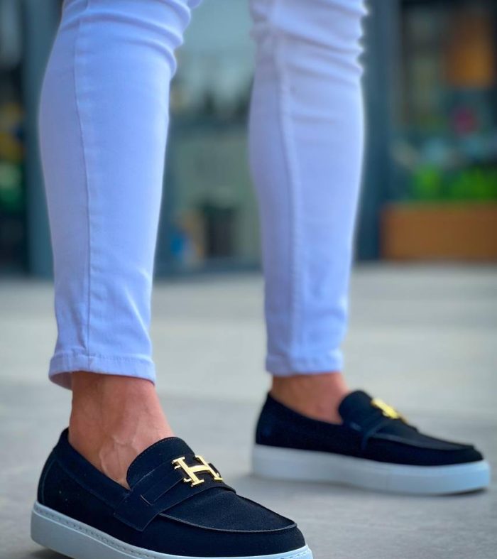 KB-027 Seykom Bağcıksız Siyah Süet H Günlük Erkek Ayakkabı