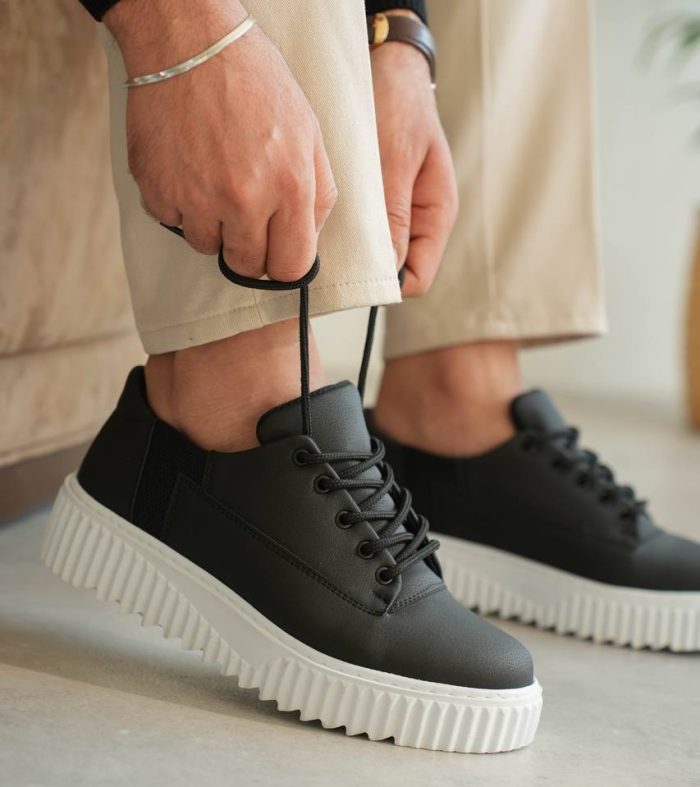 KB-X516 Seykom Siyah Cilt Günlük Erkek Ayakkabı