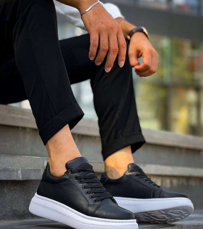 KB-DX46 Seykom Siyah Deri Günlük Erkek Ayakkabı