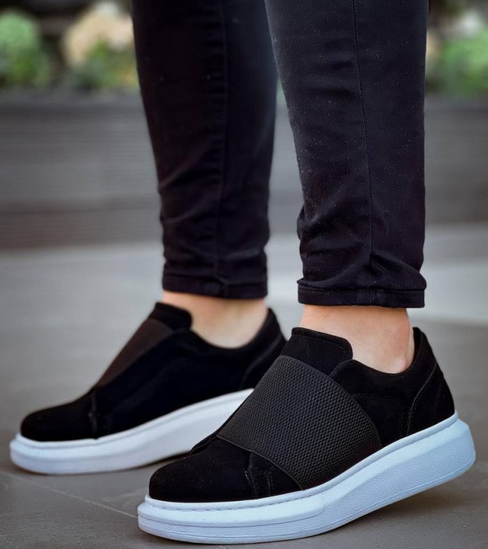 KB-040  Siyah Süet   Lastikli  Günlük Erkek  Ayakkabı