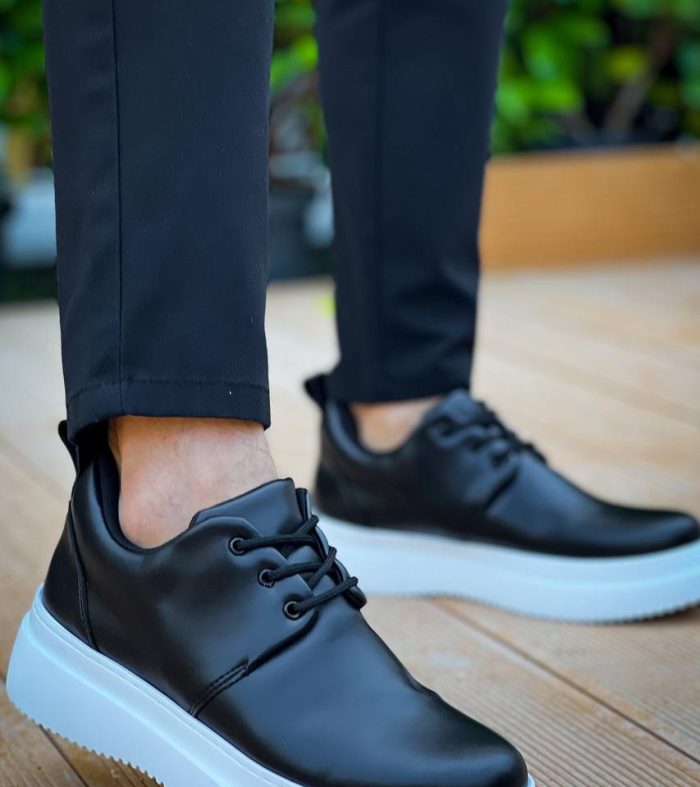 KB-X3 Seykom Siyah Cilt Bağcıklı Günlük Erkek Ayakkabı