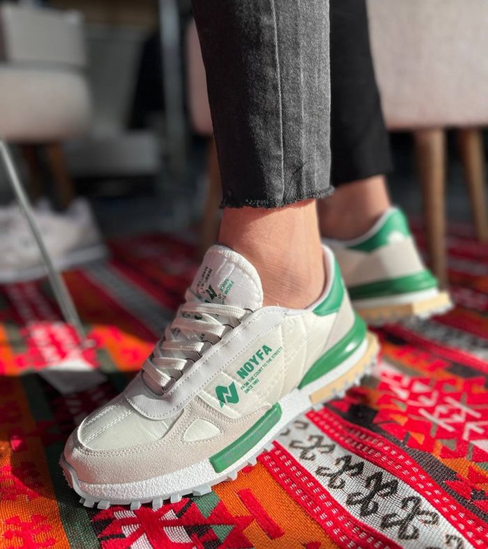 KB-N1 Beyaz Yeşil Detaylı Günlük Erkek Ayakkabı