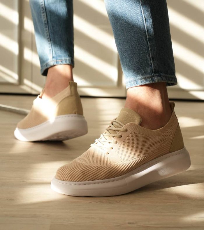 KB-M101 Seykom Bej Triko Bağcıklı Günlük Erkek Ayakkabı