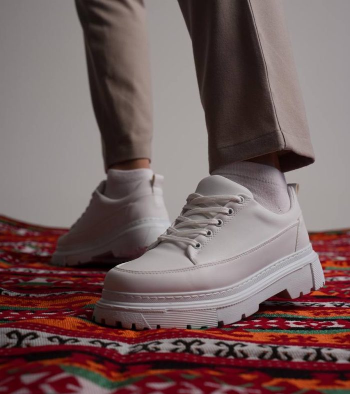 KB-702 Seykom Beyaz Cilt Günlük Erkek Ayakkabı