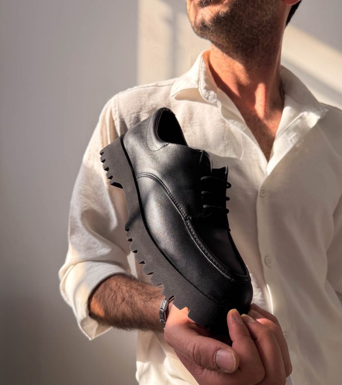 KB-KX6 Seykom Kömür Cilt Bağcıklı Günlük Unisex Ayakkabı