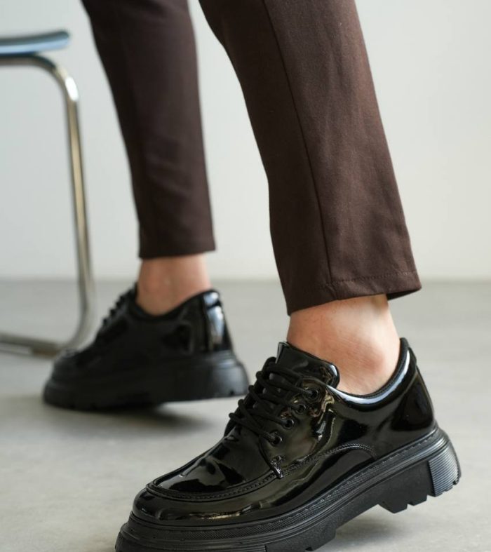 KB-X6 Seykom Kömür Rugan Günlük Erkek Ayakkabı