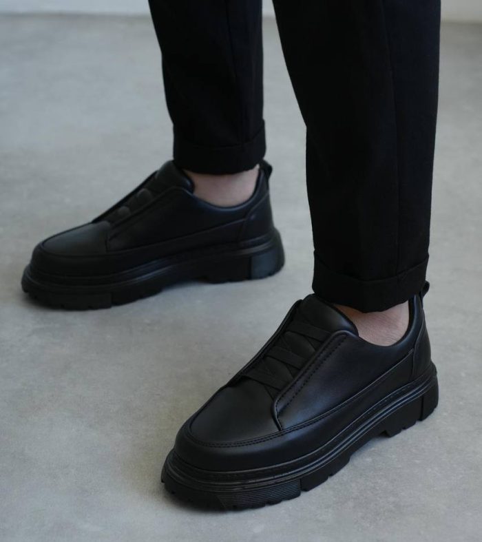 KB-703 Seykom Kömür Cilt Lastikli Günlük Erkek Ayakkabı